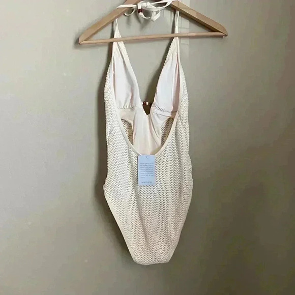 SEAFOLLY Dream Catcher Halter One-Piece Swimsuit Ecru Size 10 - Picture 14 of 14